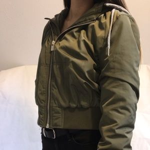 NWOT Garage bomber jacket! Says L fits like small